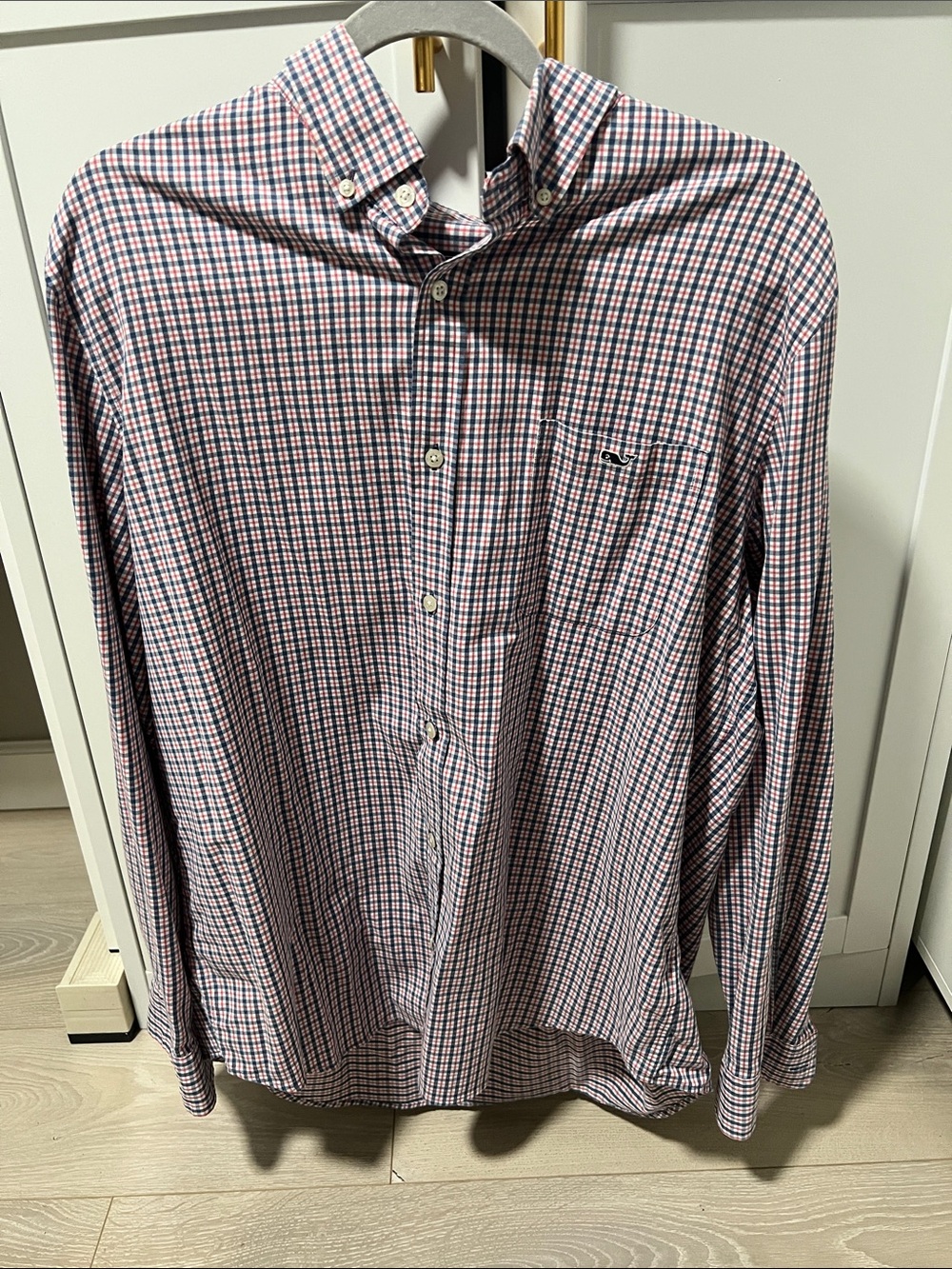 Vineyard Vines Pink and Blue Check Button-Down Shirt